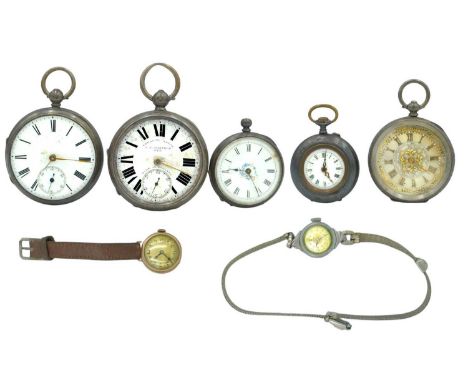 A collection of watches for repairs or spares. To include a 1920's 9ct cased lady's manual wind wristwatch, Rival 15 jewel mo