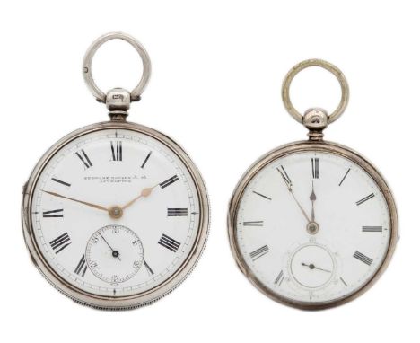 A silver cased key-wind fusee lever pocket watch by M Steiert London. The unsigned dial with Roman numerals and subsidiary di