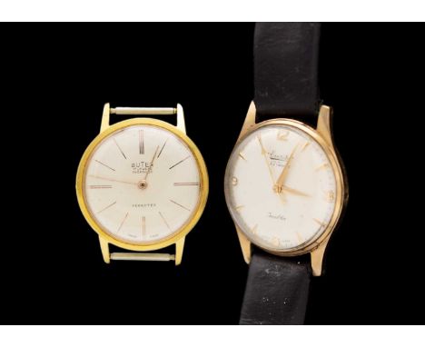 EVERITE - An Incabloc 9ct cased gentleman's manual wind wristwatch. Circa 1960's, the signed 24mm silvered dial with Arabic q