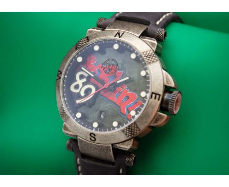 PRAMZIUZ - Berlin Wall, a Ltd edition automatic gentleman's stainless steel wristwatch. Edition no. 0039/1989, signed to the 