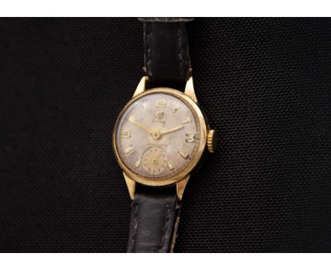 CYMA - A Cymaflex 9ct cased lady's manual wind wristwatch. The signed 18mm silvered dial with gilt Arabic quarter numerals an