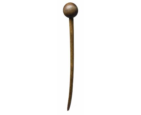 λ λA Zulu knobkerrie South Africa, late 19th century, rhinoceros horn, with a spherical head and a cylindrical tapering and s