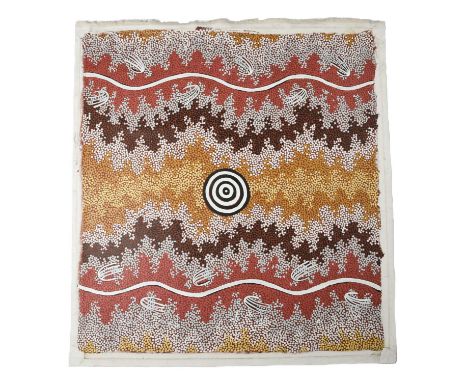 Brogas Jabanardi / Brogus Tjapangati (born 1949)AustraliaGoanna Dreaming, acrylic on canvas, 97cm x 90cm, unframed, with a fr