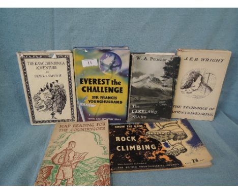 A selection of vintage volumes and reference books regarding Mountain climbing, Everest, Adventure Lakeland etc