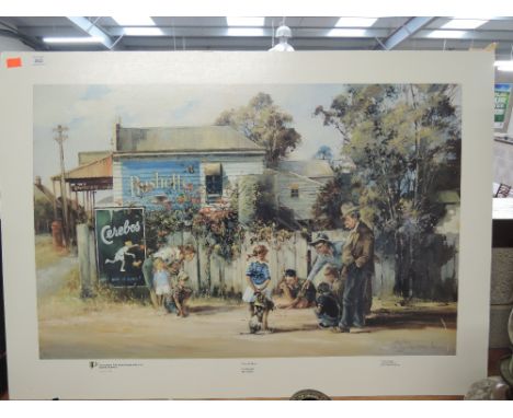 A large canvas style print on board after D'Arcy W Doyle, depicting the Big Ring