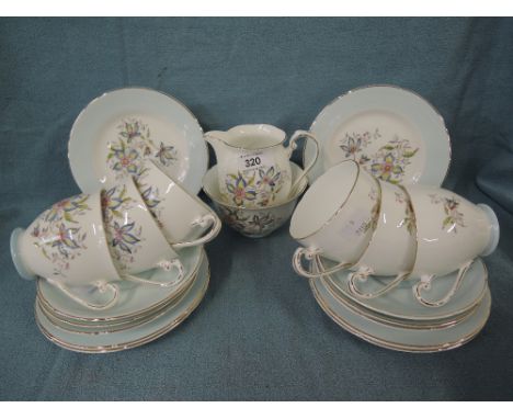 A Royal Grafton Clematis part tea service designed by H Cole, 20 pieces