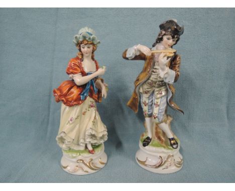 Two vintage ceramic figures in a Miessen style 