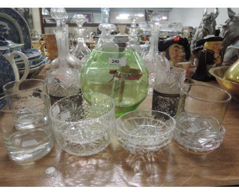 A selection of glassware including masonic interest