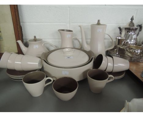 A part tea dinner coffee service by Poole with a fifties two tone design 