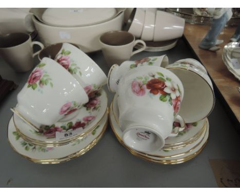 A selection of tea cups and saucers by Queen Anne patt no. 8644