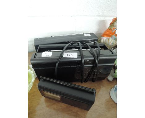 A selection of vintage portable radios 