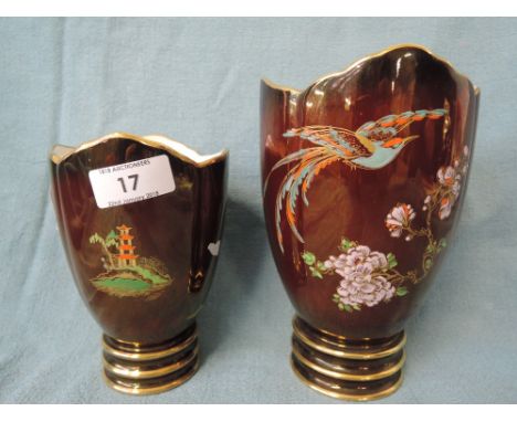 A selection of ceramic vase from the Rouge Royale Carlton Ware series 