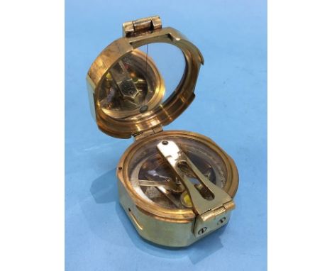 A brass compass