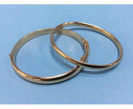 A 9ct gold bangle and one other, 16.4g
