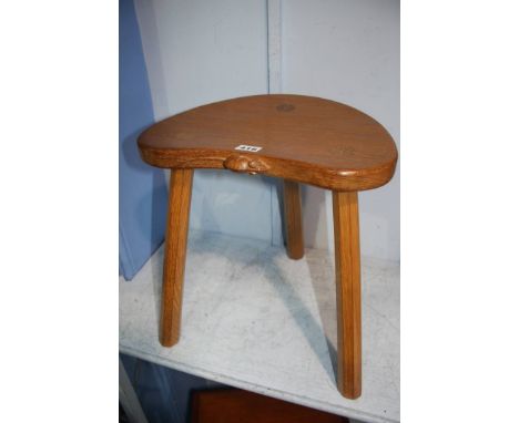 A Robert 'Mouseman' Thompson three legged stool