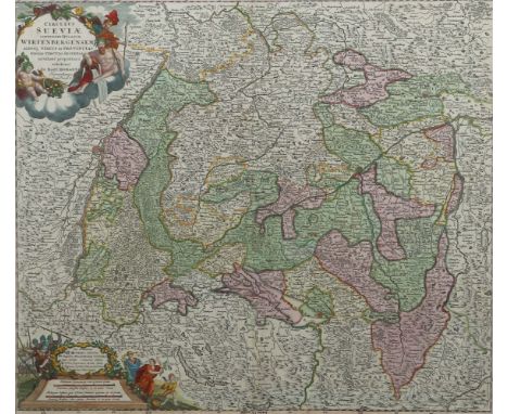 Homann, Johann BaptistOberkammlach 1664 - 1724 Nürnberg, deutscher Kartograph. "Circulus Sueviae ccontinens ducatum wirtenber