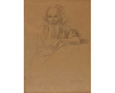 RUDOLF IHLEE (1883-1968) Portrait of a young lady, signed, pencil, 31 x 21cm