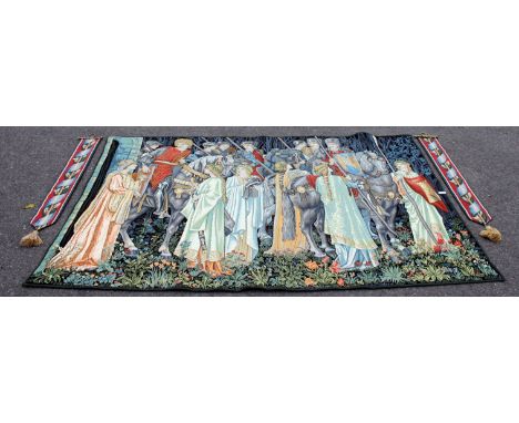 A MODERN VERDURE TYPE TAPESTRY with Italianate houses within a landscape 180cm x 127cm, originally retailed by Hines of Oxfor