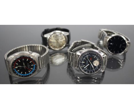 A SEIKO SPORTMATIC SEA HORSE WRIST WATCH together with a Seiko automatic wrist watch, with navigator timer and a Seiko automa