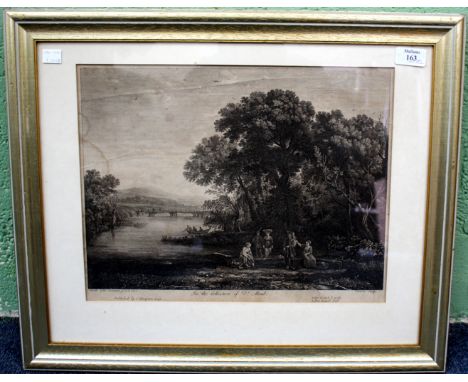 PRINT OF A RIVER VIEW AFTER CLAUDIO GILLEE LORENESE and engraved by Vivares, 30cm x 39cm together with a further print depict
