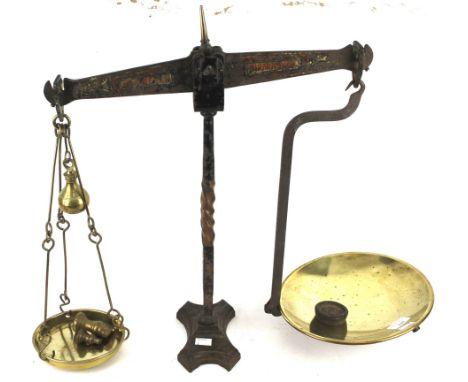 A W&amp;T Avery, Birmingham set of scales. WIth brass dish, weights and hooks. 