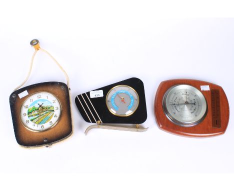 An Art Deco Short &amp; Mason barometer, a vintage German clock and Comitti of London Barometer.