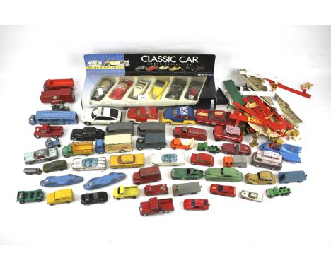 Assorted play worn die cast. Including Marklin, early Corgi and Dinky, a boxed set Classic Car Collection, etc.