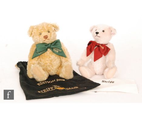 Two Steiff teddy bears, 2008 Steiff Club Annual Edition, gold blond mohair, button to ear with white tag 420955, limited edit