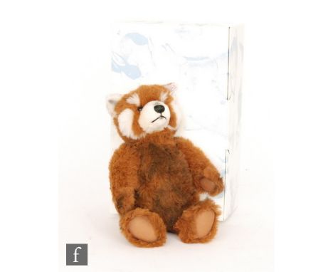 A 2009 Steiff Red Panda Ted, button in ear with white tag 663253, reddish brown alpaca, limited edition of 2000, height 36cm,