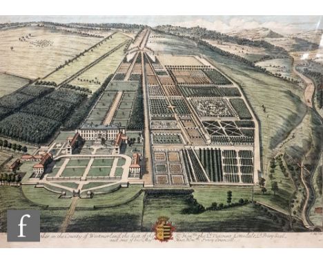 JOHANNES KIP AFTER LEONARD KNYFF - 'Lowther in the County of Westmorland', hand coloured engraving, published circa 1720, fra