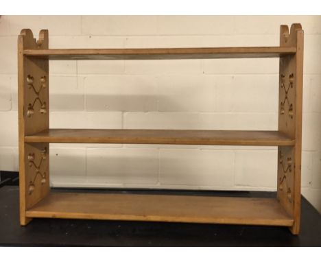 A pine kitchen shelf unit, W. 96cm.