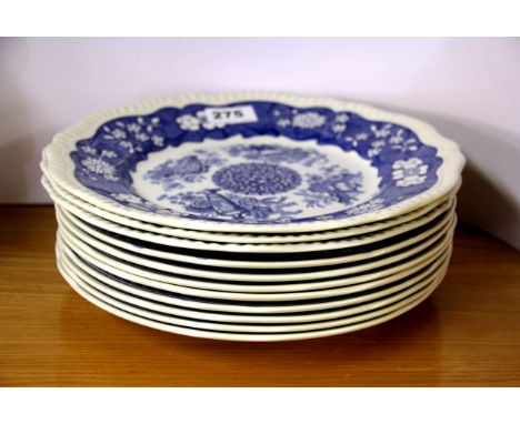 Eleven Spode blue room collection trophy plates.