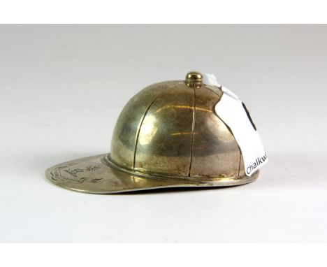 A mid Victrorian hallmarked silver jockey cap tea caddy spoon, c.1869