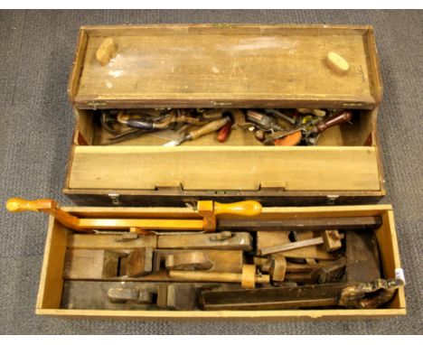 Two boxes of vintage tools.