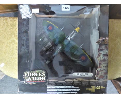 A boxed 'Forces of Valor' MK 1X 1.32 scale model Spitfire.