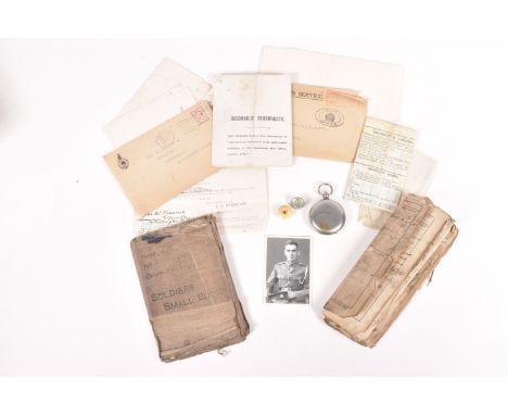 A WWI TERRASSE WATCH COMPANY MILITARY COMPASS, a collection of military documents and a soldier small book, the compass is in