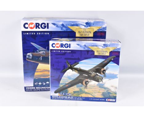 TWO BOXED LIMITED EDITION CORGI AVIATION ARCHIVE 1:72 SCALE DIECAST MODEL AIRCRAFTS, the first is a Vickers Wellington Mk.Ic,