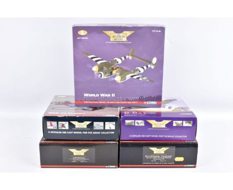 FIVE BOXED LIMITED EDITION CORGI AVIATION ARCHIVE 1:72 SCALE DIECAST MODEL AIRCRAFTS, the first is a NA P-51B Mustang - 'Tomm