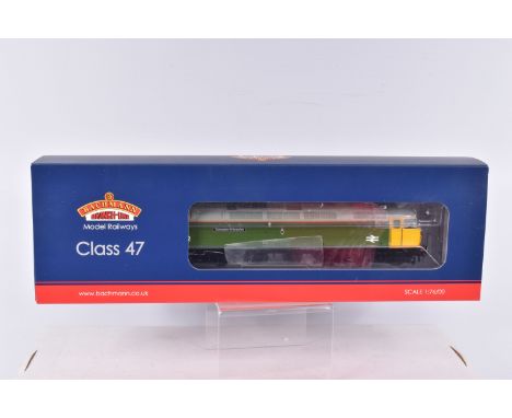 A BOXED OO GAUGE BACHMANN BRANCHLINE MODEL RAILWAY Class 47 Diesel, no. 47522 'Doncaster Enterprise' in BR Parcels Apple Gree
