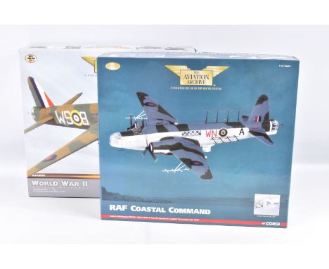 TWO BOXED CORGI AVIATION ARCHIVE 1:72 SCALE DIECAST MODEL AIRCRAFTS, the first is a Vickers Wellington MK I.A numbered AA3480