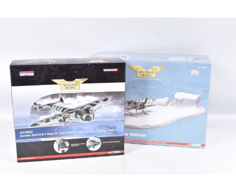 TWO BOXED LIMITED EDITION CORGI AVIATION ARCHIVE 1:72 SCALE DIECAST MODEL AIRCRAFTS, the first is a Dornier Do215 B-5 Kauz II