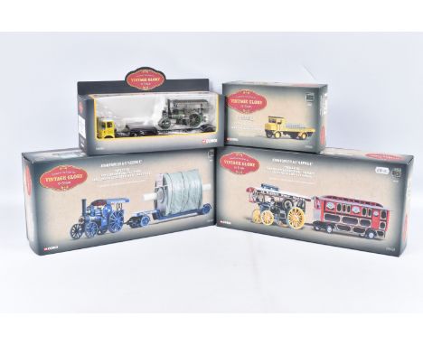 FOUR BOXED LIMITED EDITION CORGI VINTAGE GLORY OF STEAM 1:50 SCALE DIECAST MODEL VEHICLES, the first a Fowler B6 Showmands lo