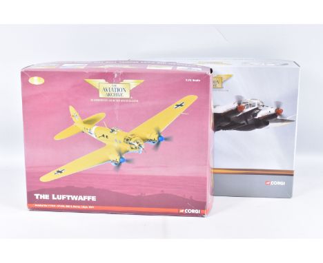 TWO BOXED LIMITED EDITION CORGI AVIATIONA RCHIVE 1:72 SCALE DIECAST MODEL AIRCRAFTS, the first is The Luftwaffe, numbered AA3