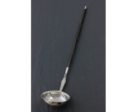 Georgian Silver Toddy Ladle with Twisted Horn Handle