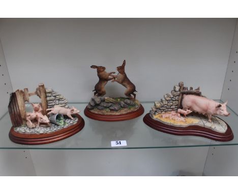 3 Border Fine Arts The Great Escape' B0087, The Boxing Ring A0459 &amp; Last to Finish B0011 