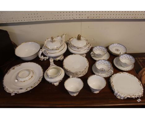 Collection of 19thC Copeland Garrett Porcelain Tea ware and a small collection of Royal Crown Derby Cups and saucers 