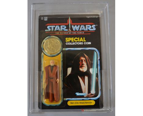 Kenner Star Wars The Power of the Force Obi-Wan Kenobi on 92 back card with Special Collectors Coin, AFA graded 85 (C85 B85 F