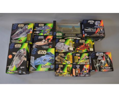 14 x Hasbro/Kenner Star Wars POTF2 and Expanded Universe vehicles: TIE Fighter; Imperial AT-ST; Boba Fett's Slave I; Darth Va