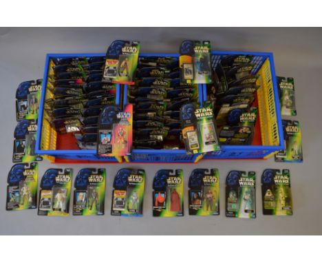 105 x Hasbro/Kenner Star Wars POTF2 carded figures. Overall appear E.