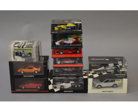 11 x assorted Minichamps 1:43 scale diecast models. Boxed, overall appear E.